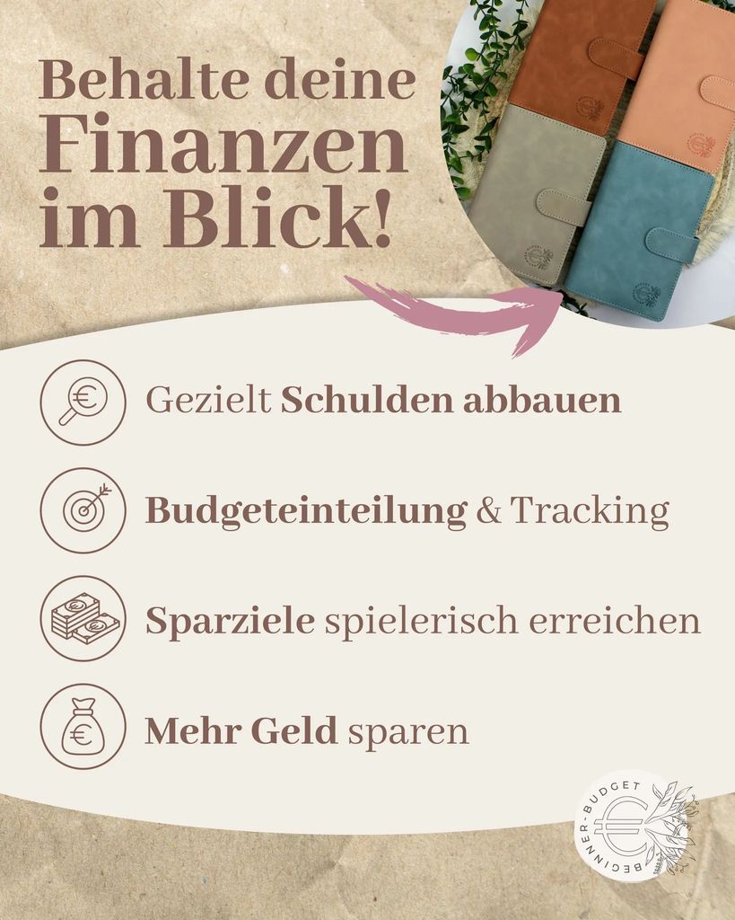 BeginnerBudget® Budget Planner Deutsch A6 Glattleder Produktbild 