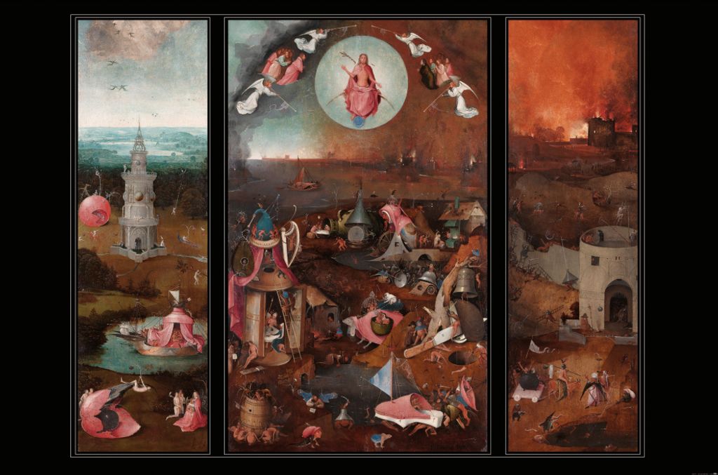 Hieronymus Bosch Kunstdruck Bild - Das Jüngste Gericht, Triptichon, Circa 1482 (80 x 120 cm)