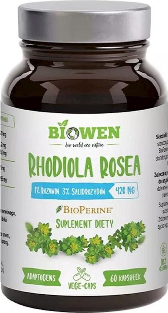 RHODIOLA - RÓŻENIEC GÓRSKI EKSTRAKT (420 mg) BEZGLUTENOWY 60 KAPSUŁEK - BIOWEN