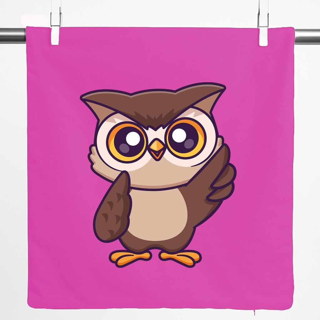 Huuraa Kissenbezug Eule Comic 40x40cm Fuchsia Baumwolle Dekokissenbezug Geschenkidee