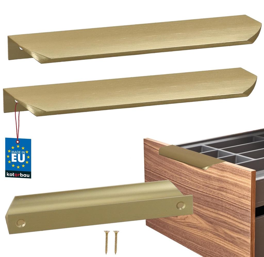 KOTARBAU® 2er Set Möbelgriff Schrankgriffe 180 mm Gold Matt Produktbild 