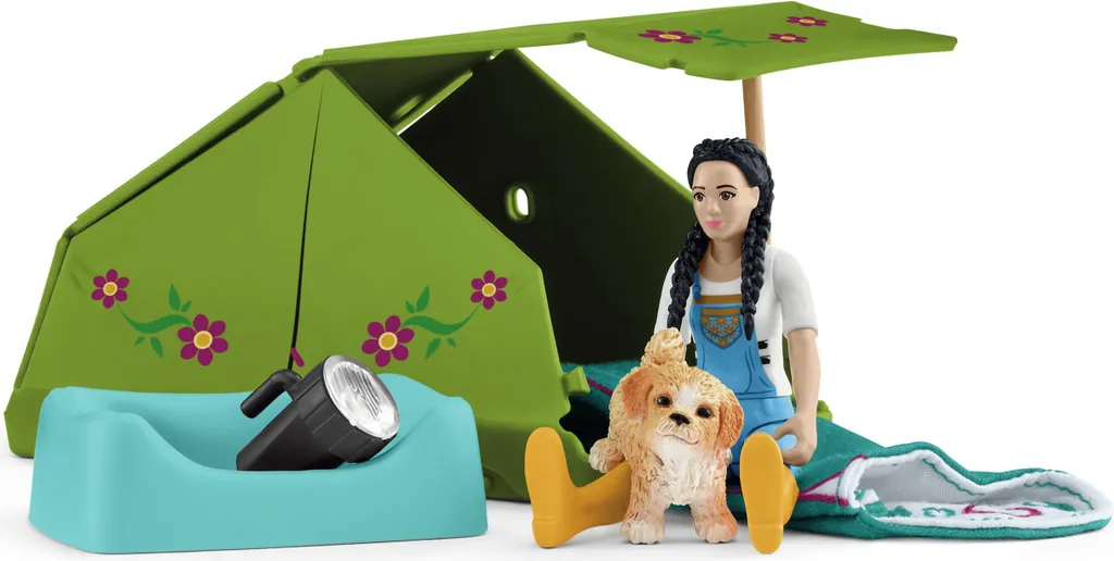Set Camping Aventure Schleich 42745 pour jouer dehors avec Kim