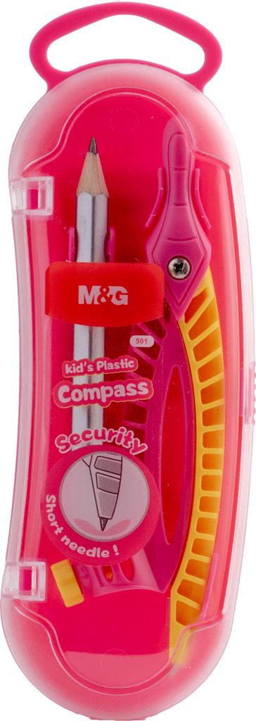 Schulzirkel mit Federmäppchen M&G rosa