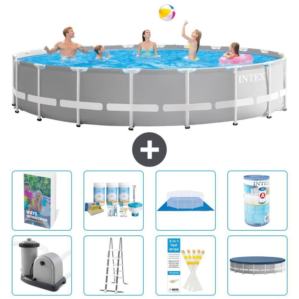 Prism Frame Pool Rund - 610x132 cm - 9-teilig S556