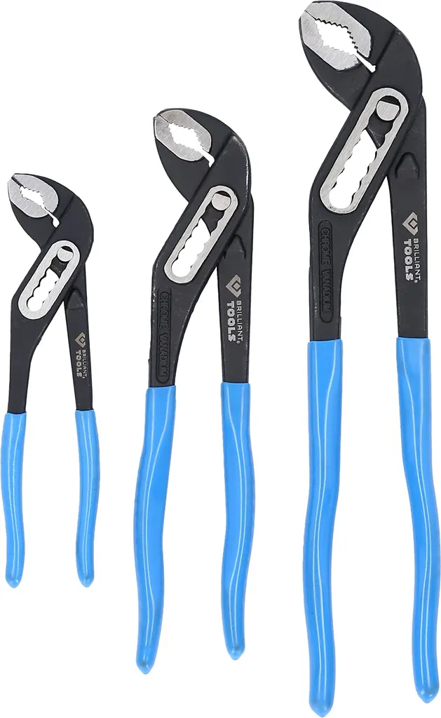 Brilliant Tools Jeu de 3 pinces à pompe à eau 7, 10 et 12 pouces BT011003