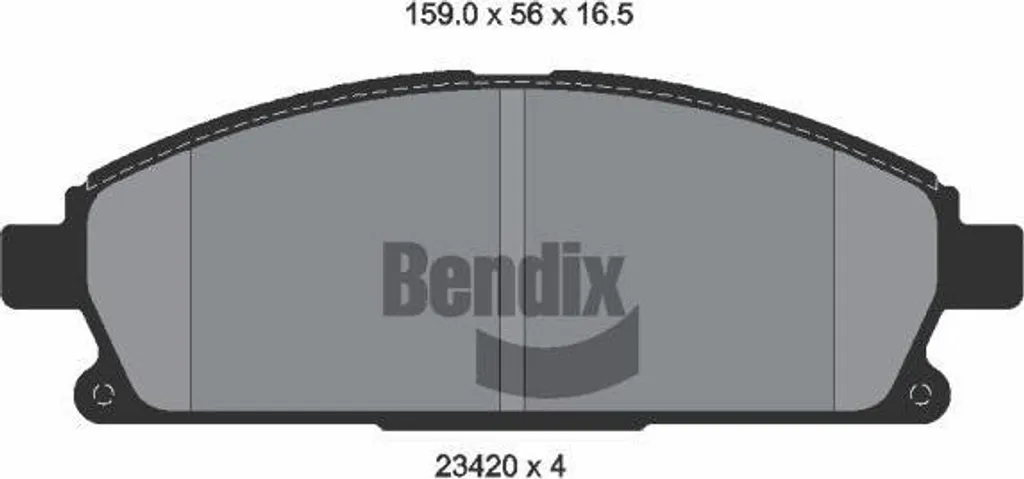 Jeu de plaquettes de frein à disque Bendix BPD1974 compatible X-Trail