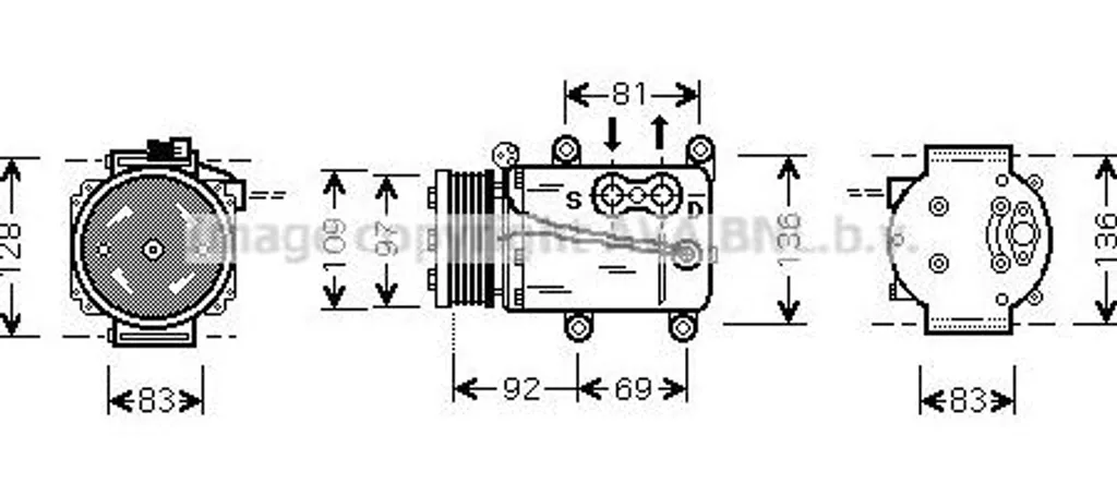 Réparer Clim Ford Mondeo Transit - Compresseur AVA FDAK171 OE 1367492