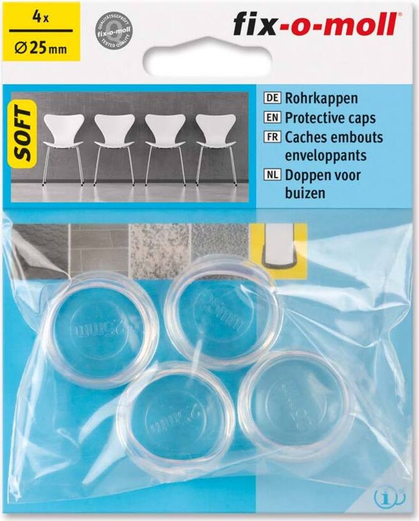 Rohrkappen Soft transparent 25 mm fix-o-moll Produktbild 