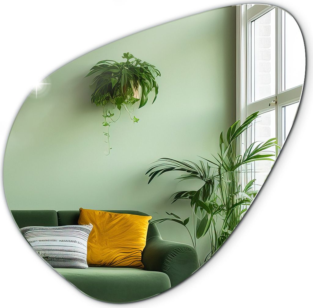 Unregelmäßig Geformter Wandspiegel – Boho Japandi Organic - Hängespiegel Dekospiegel - 48x48 cm