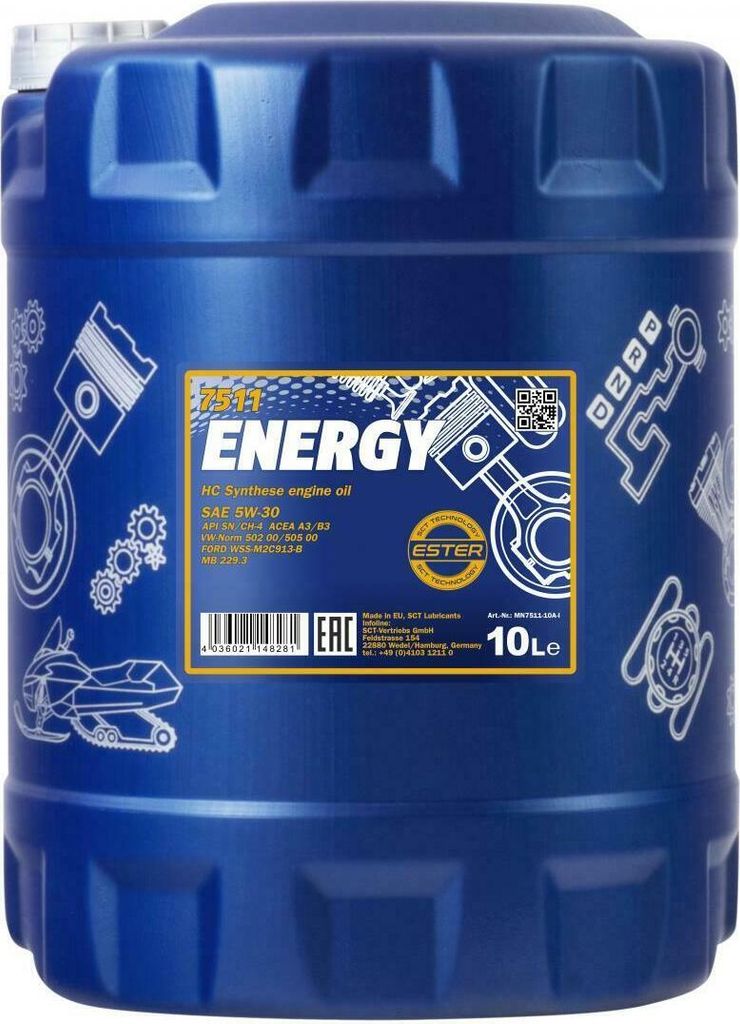 10 Liter MANNOL 5W-30 ENERGY Ford WSS-M2C913-B VW 502 00 VW Produktbild 