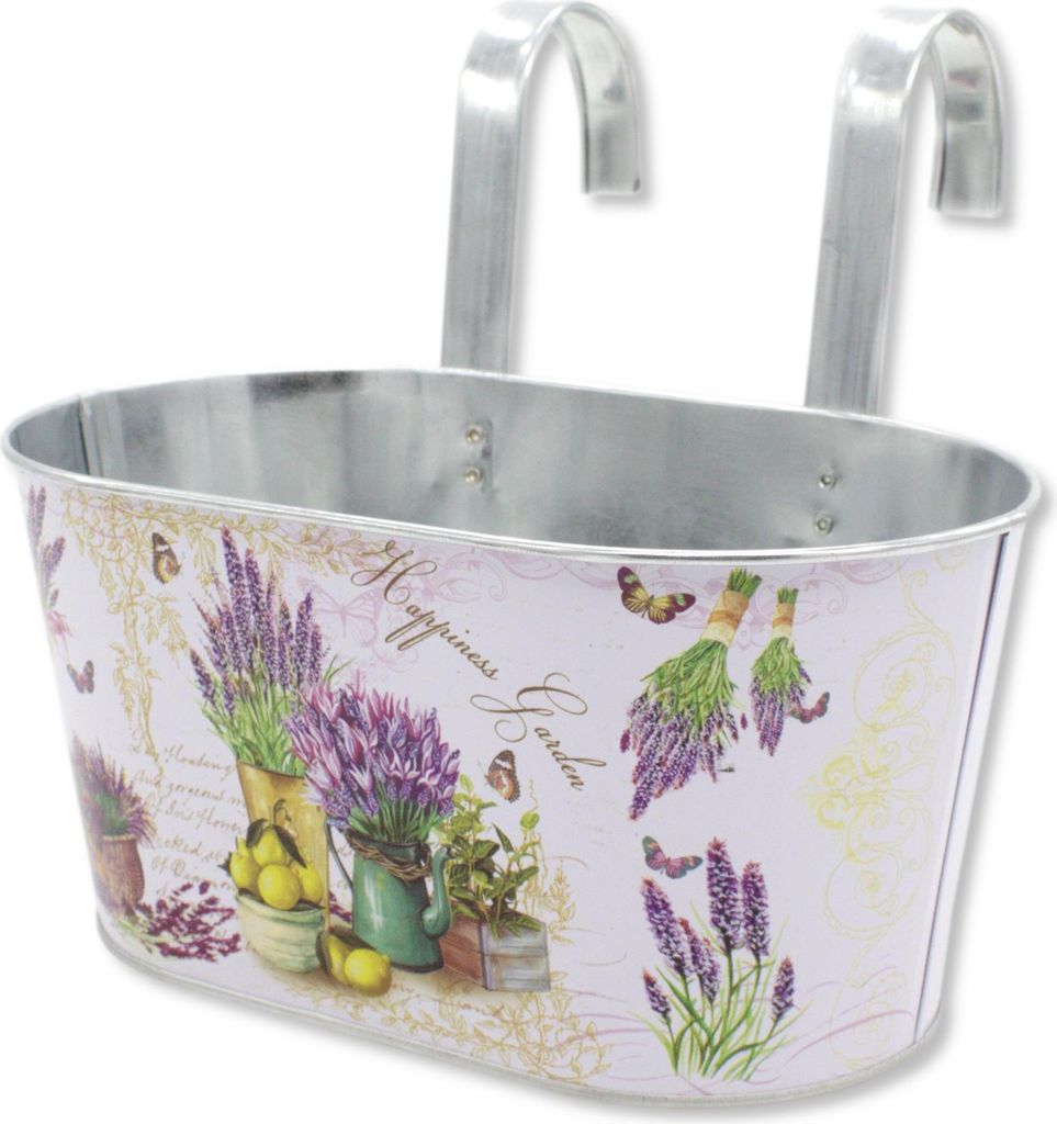 Metall Hängetopf mit 2 Henkeln - 23cm x 11cm Lavendel 1 Stück