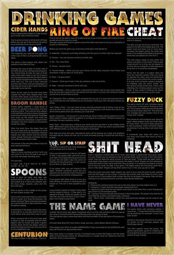 Cadre interchangeable sans verre incassable avec Poster Drinking Games 2012