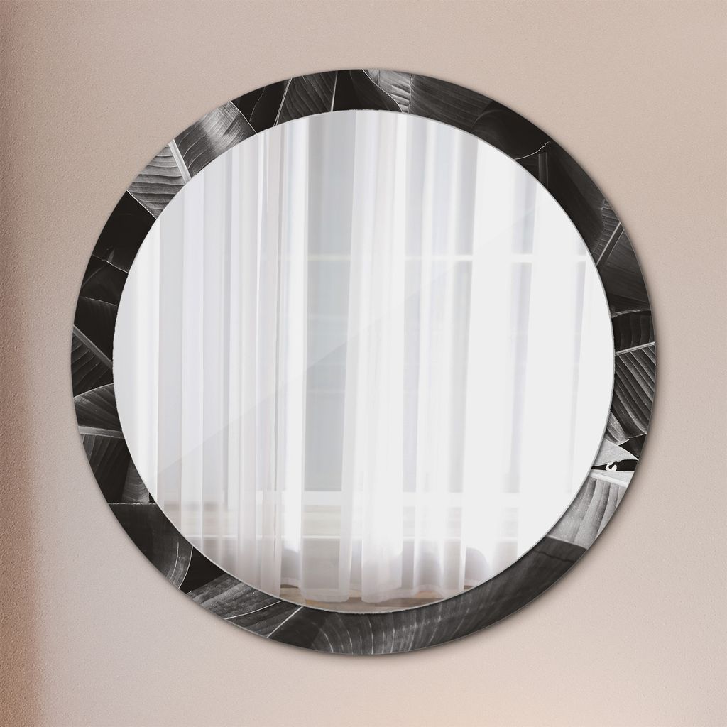 Ø100cm Modern Spiegel - Wandspiegel Wandmontage- Schlafzimmer - Tropisch Palmen