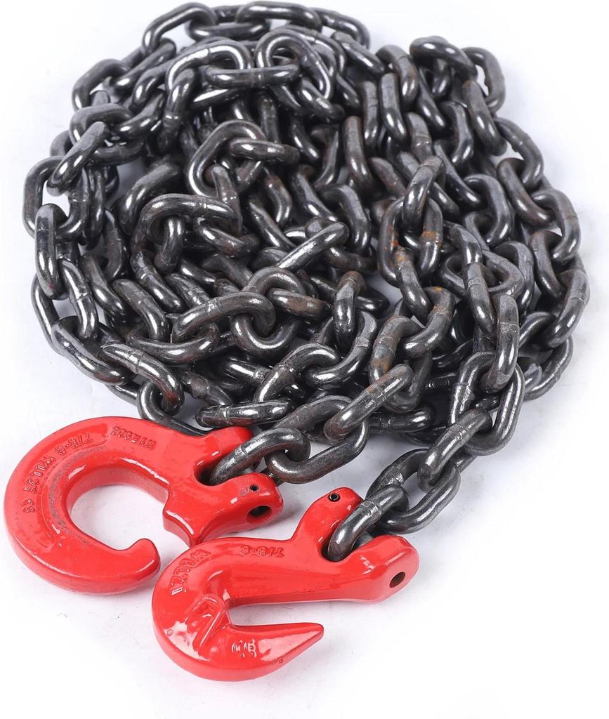 Kettenschlinge für Motorheber - Lastkette - 2 t/2000 kg Tragfähigkeit - 3 m Arbeitslänge - 20Mn2 Legierter Stahl - Schwarz