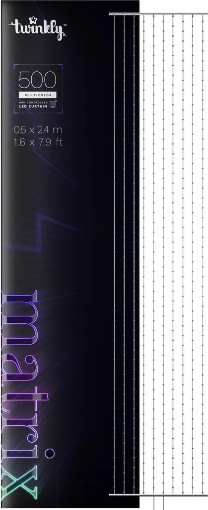 Twinkly Matrix Rideau de 500 LED RGB Perle Fil Transparent Connecteur F