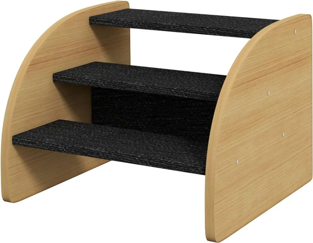 Escalier Chien 3 Marches Fortuna Lai Chêne Design Noir 38,5 cm