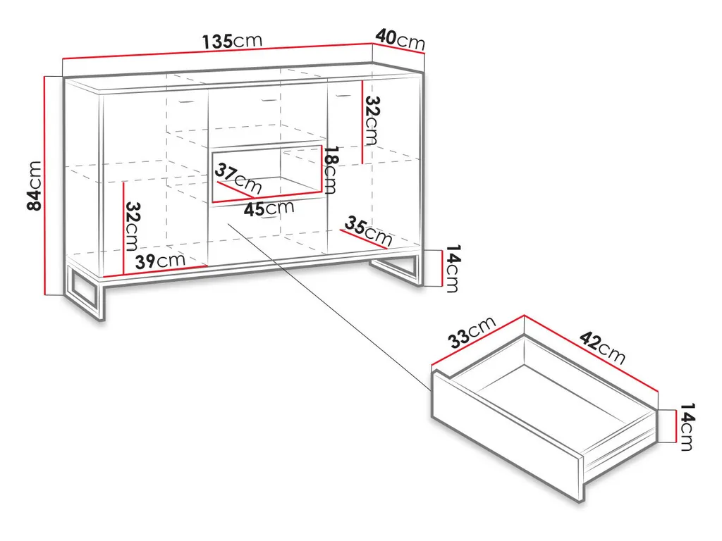 Commode de chambre BEND noir et chêne pour optimiser votre rangement