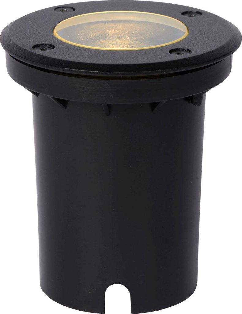 Bodeneinbaustrahler Aluminium GU10 IP67 D: 10,8 cm Schwarz rund Modern