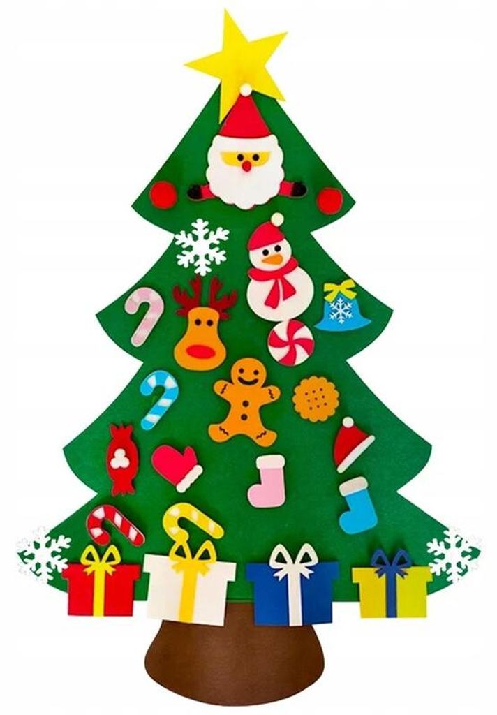 Albero di Natale in feltro con addobbi 24856 Immagine del prodotto 