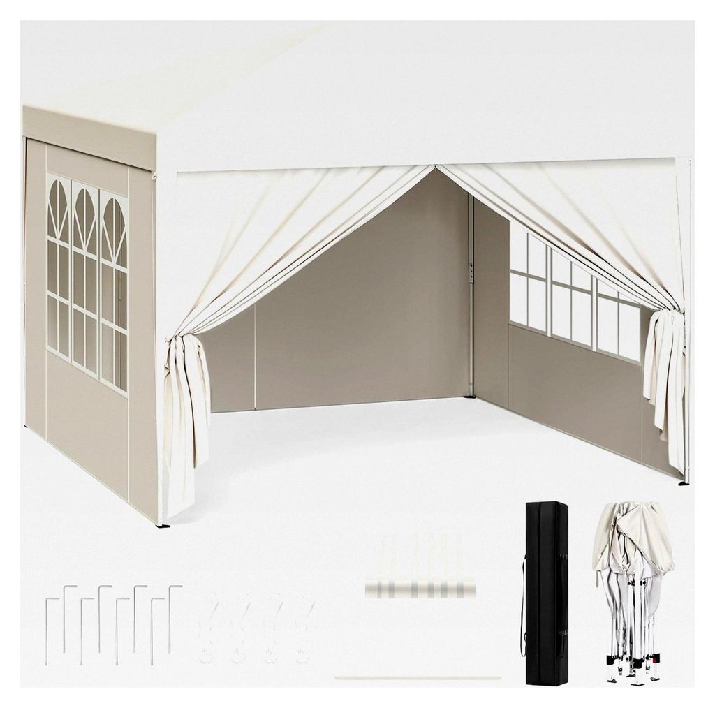 Pop-Up Pavillon wasserdicht Faltpavillon Sonnenschutz Event Pavillon mit Seitenwänden Gartenpavillon für Terrasse Camping Festival Pagodenzelt au...