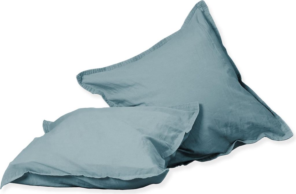 Hahn Linon Bettwäsche Stone Washed 100% Baumwolle Reißverschluss Bettbezug Kissenbezug Bettgarnitur Bettwäsche-Set Bettzeug 40x40 cm Salbei