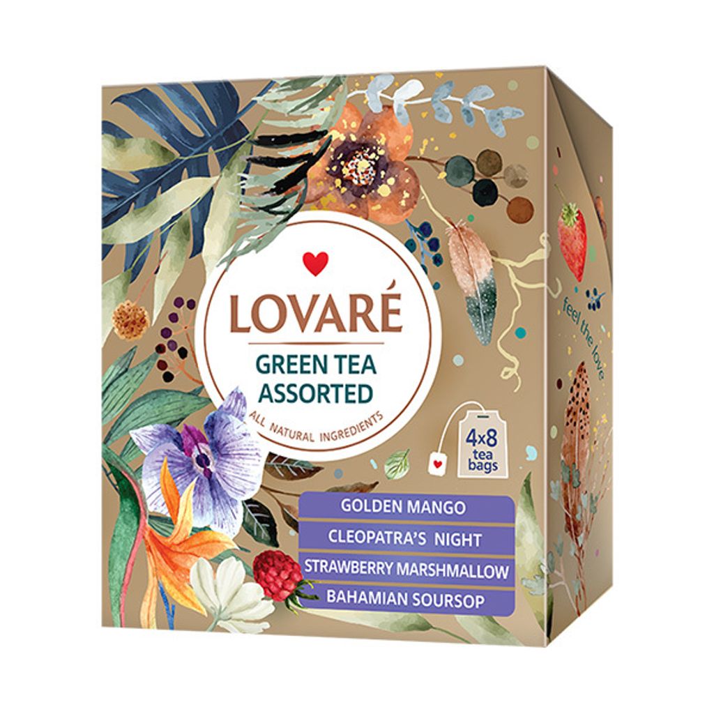 LOVARÉ Grüner Tee Assorted coll. 48g (32 Beutel, Produktbild 