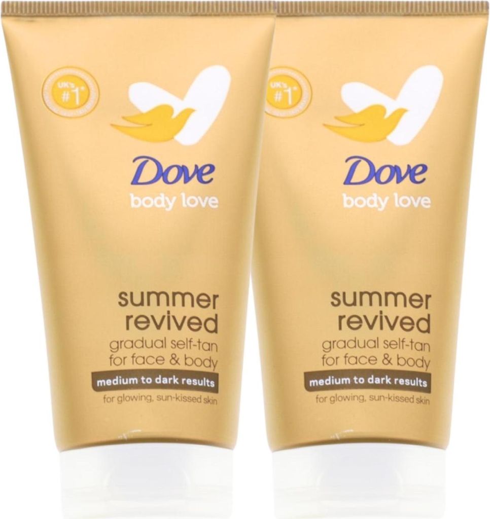 2x Dove Summer Revived Selbstbräuner Lotion Medium Dark je 75ml