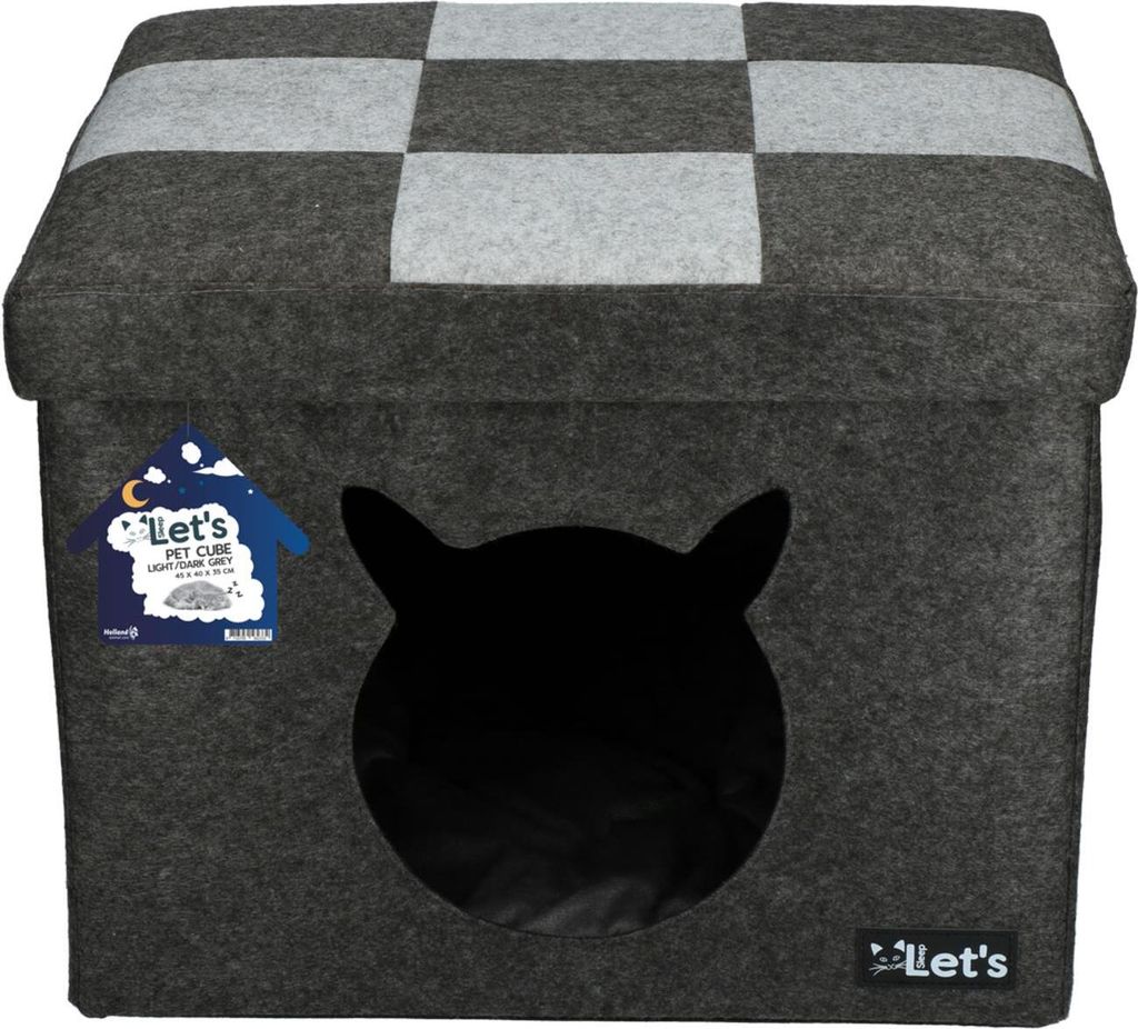 Lets Sleep Pet Cube Katzenkorb hellgrau/dunkelgrau