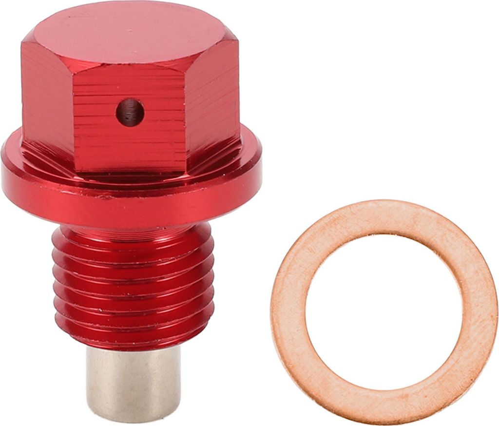 Universaler Ölwannenschrauben-Ölablassstopfen, M12x1.75, Aluminiumlegierung, Rot, 1 Satz