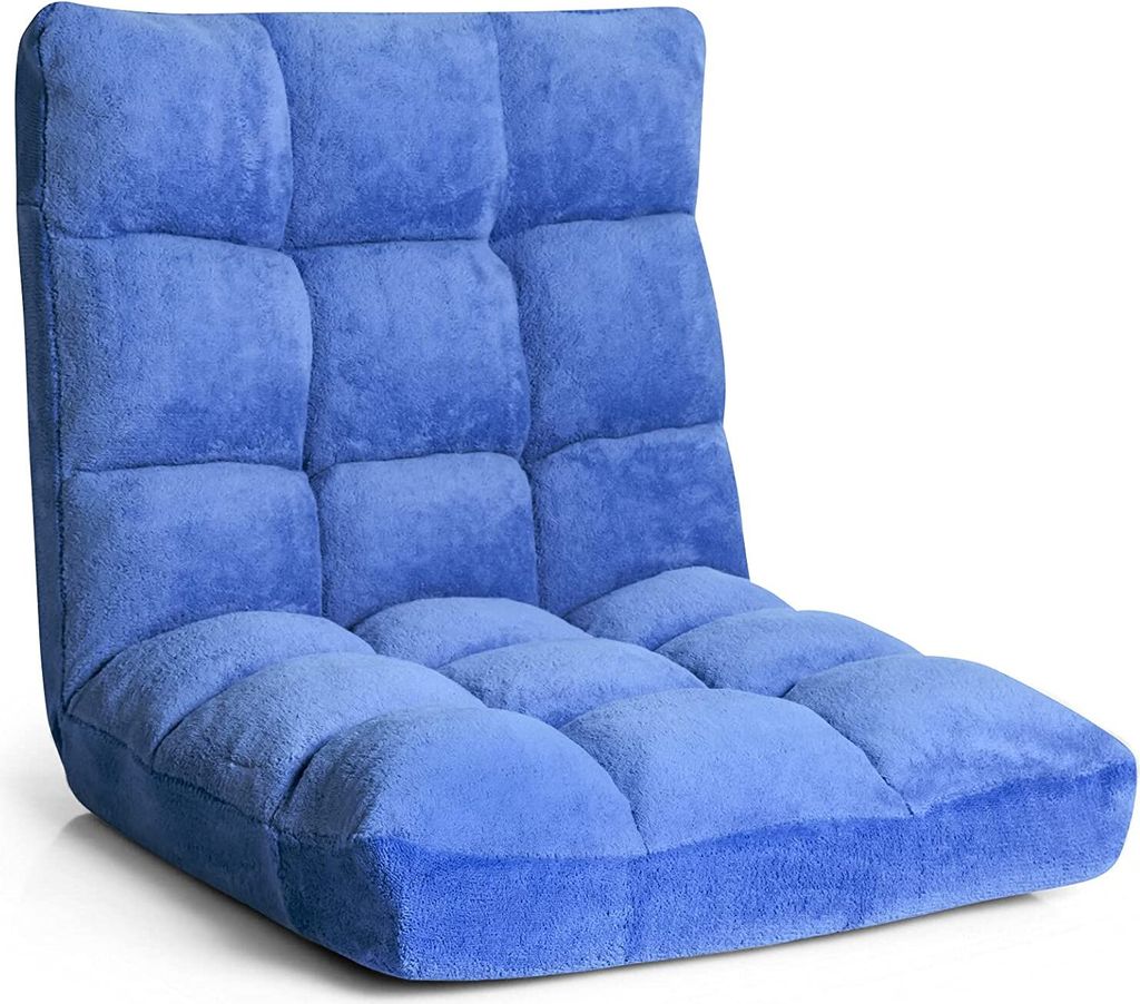 Bodenstuhl 14-stufig verstellbar, Sitzkissen für Innenraum, Sitzsack Sofa Bodenkissen, Sitzmatte mit Rückenlehne, Faules Sofa, Bodensessel faltba...