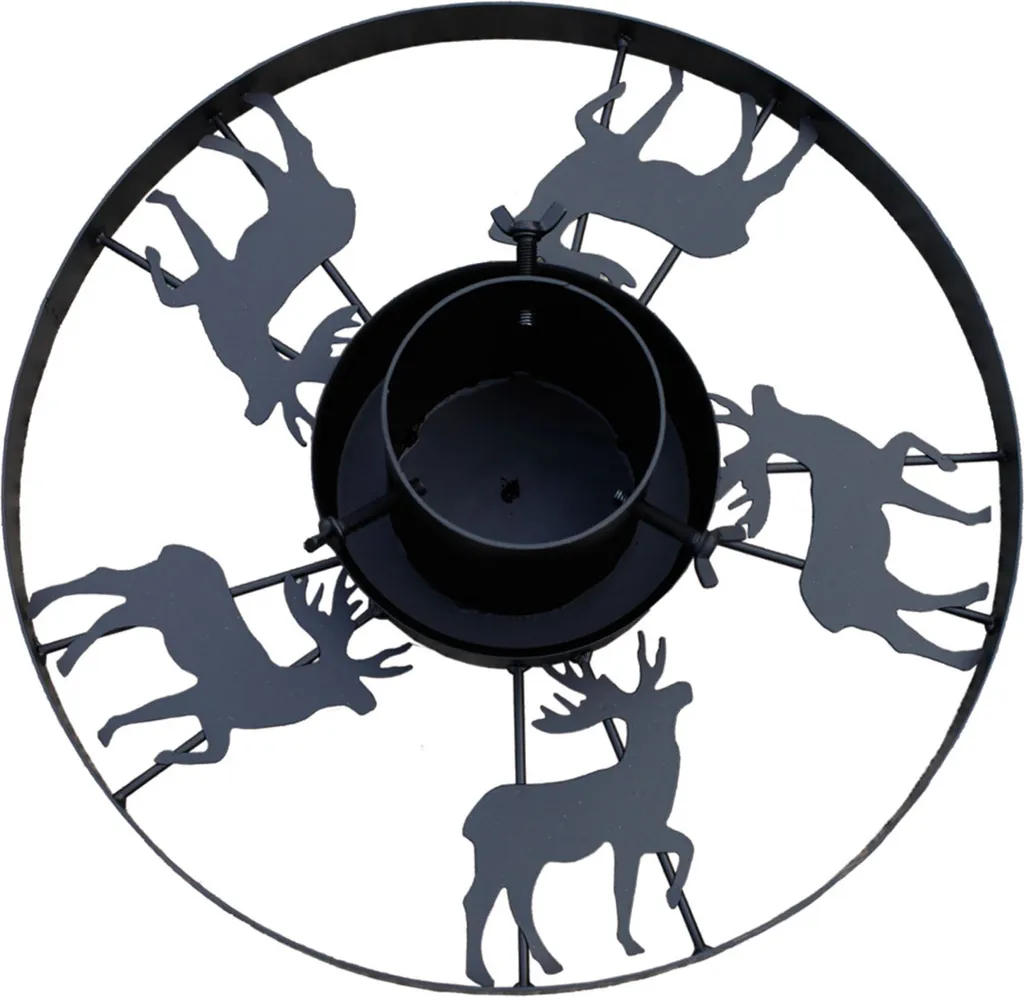 Pied de sapin de Noël en métal Cerf Ø 40cm - Support arbre rustique