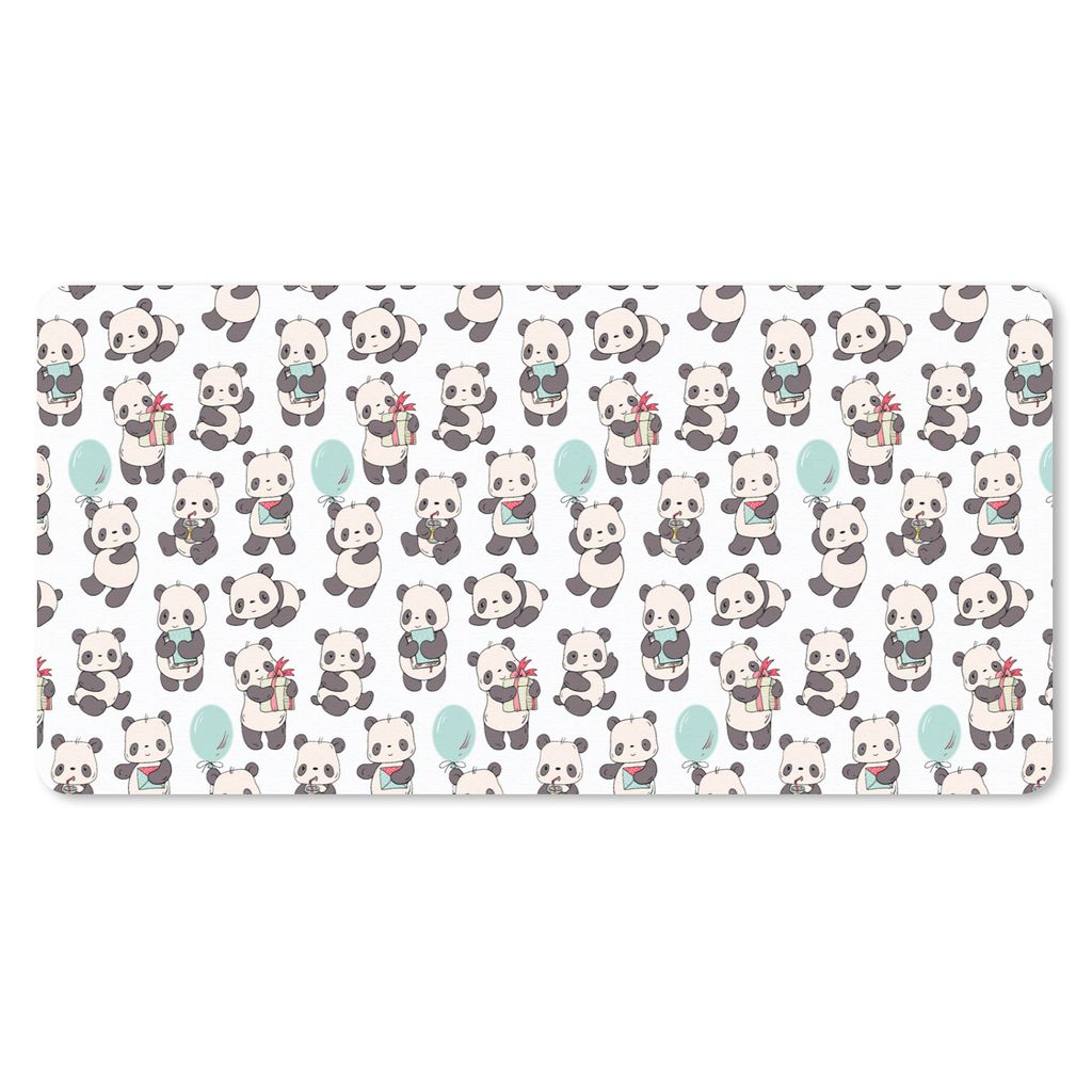 MuchoWow Schreibtischunterlage Geschenk - Panda - Muster 80x40 cm - XXL Mauspad - Gaming Mauspad
