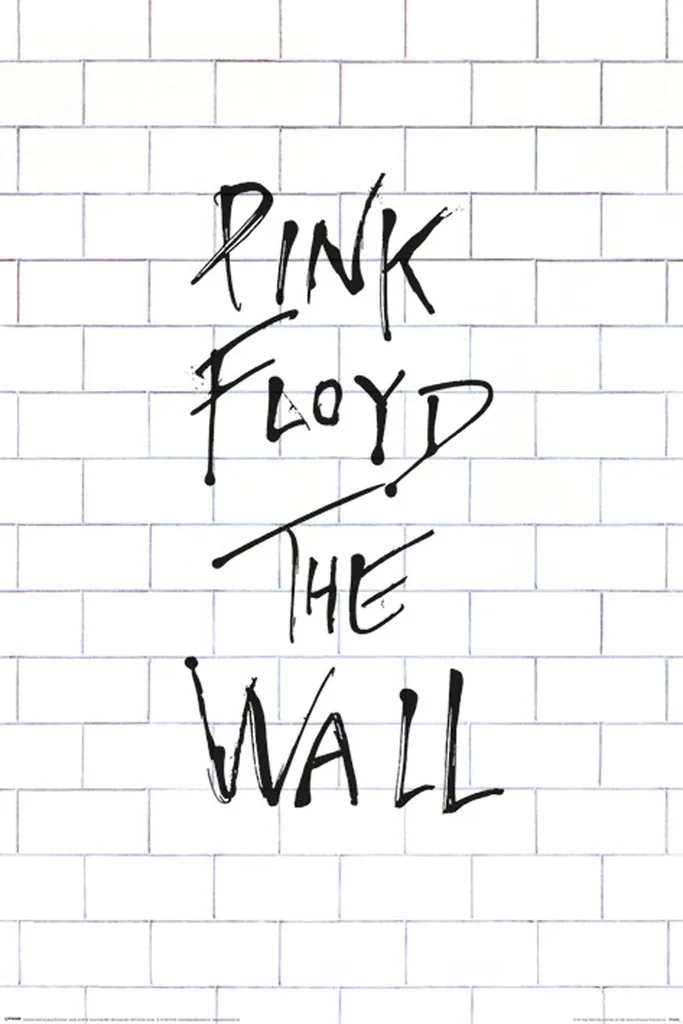 Déco murale Pink Floyd The Wall : Poster et baguettes bois noir 61 cm