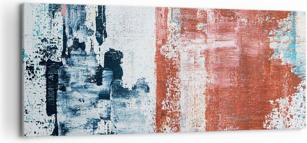Bild auf Leinwand - Leinwandbild - Einteilig - Abstraktion Marine Rot - 100x40cm - Wand Bild - Wanddeko - Wandbilder - Leinwanddruck - Bilder - Wan...