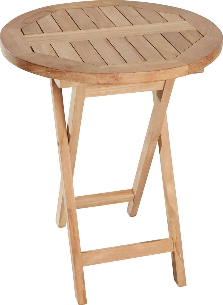 LC Garden »Riva« Teak Klapptisch Gartentisch Beistelltisch rund Ø70x75cm