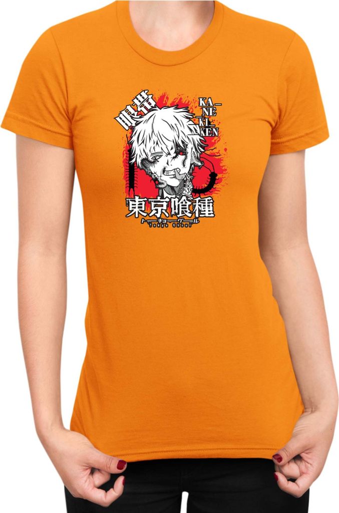 Damen T-Shirt Japan Anime Manga Tokyo Ghoul 02 Ghoul, Lady XL / Orange