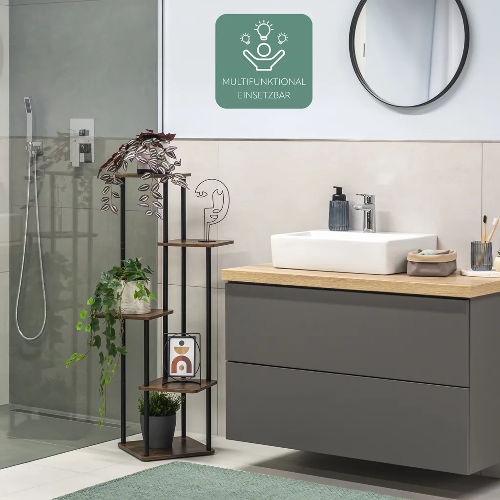 Support de Fleurs Vertical pour Optimiser l'Espace Intérieur avec 5 Pots - 6