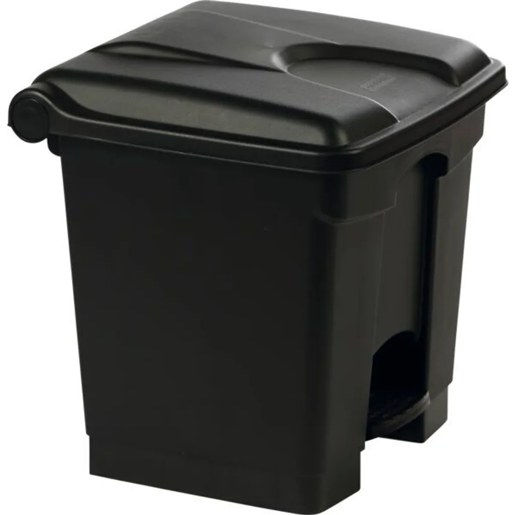Poubelle à pédale 30 litres en plastique noir avec seau amovible