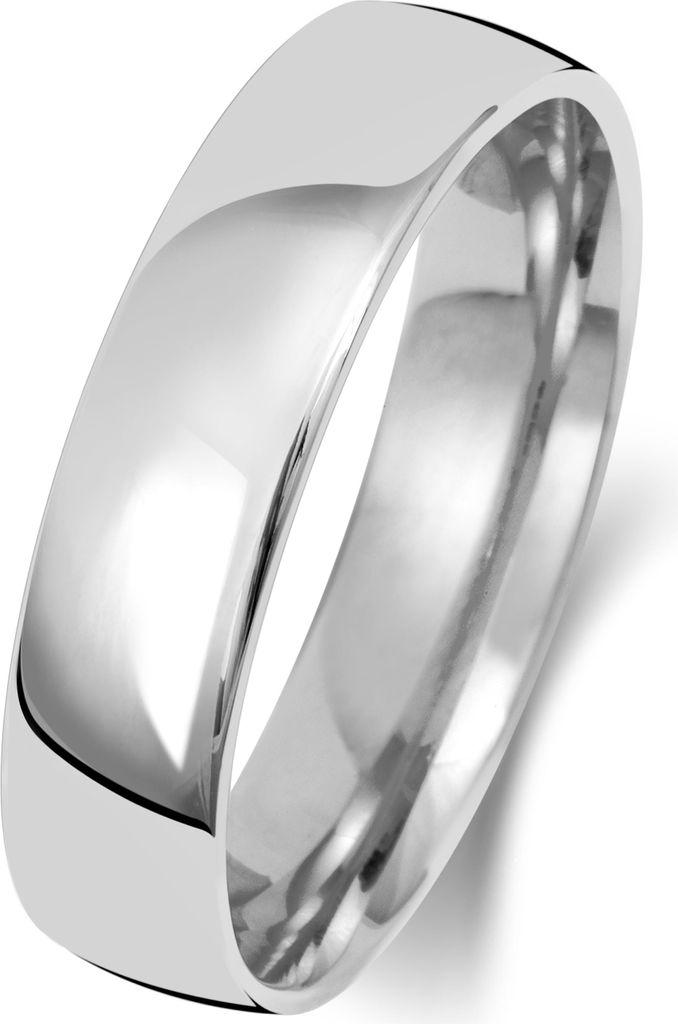 Platin 950 5mm Slight Court Form Herren/Damen - Trauring/Ehering/Hochzeitsring, 57 (18.1); TRS15119PT950RSP