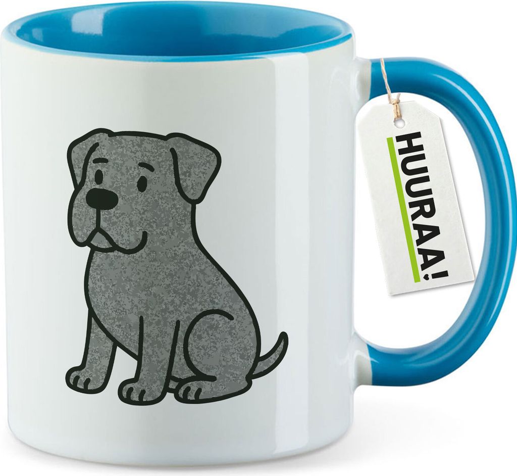 Huuraa Kaffeetasse Cane Corso Comic Corsi 330ml Blau Keramik Kaffeebecher Geschenkidee