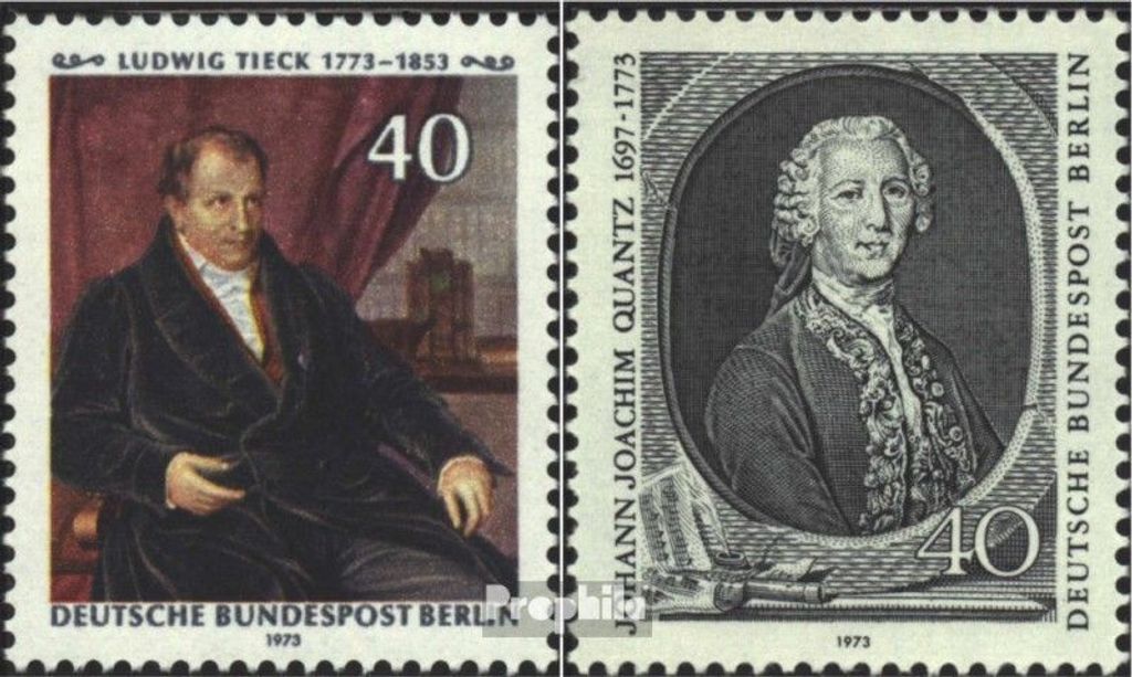 Briefmarken Berlin (West) 1973 Mi 452,454 (kompl.Ausgaben) postfrisch Tieck