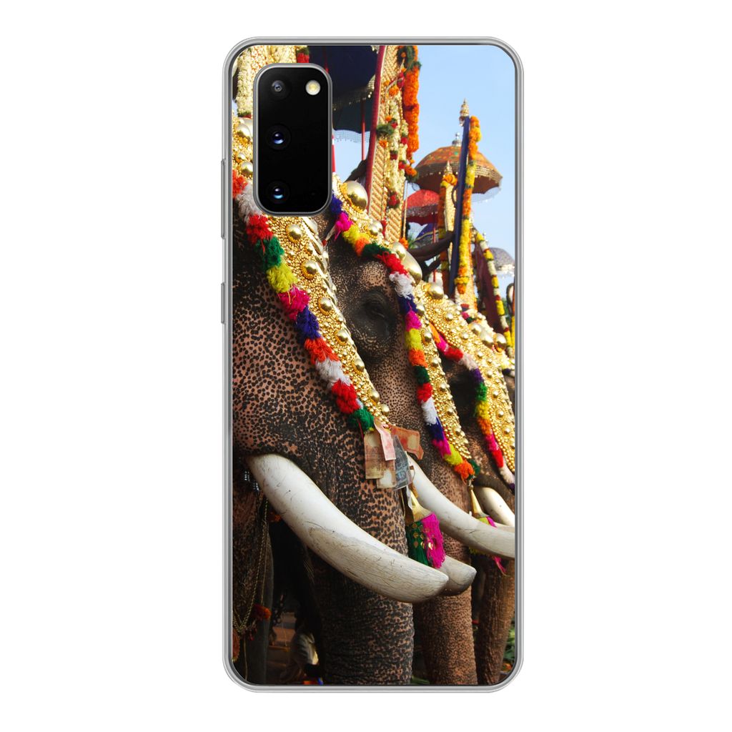 MuchoWow Handyhülle Schutzhülle Hülle für Samsung Galaxy S20 Elefant - Parade - Tiere Silikon Softcase Handy Hülle - Bild