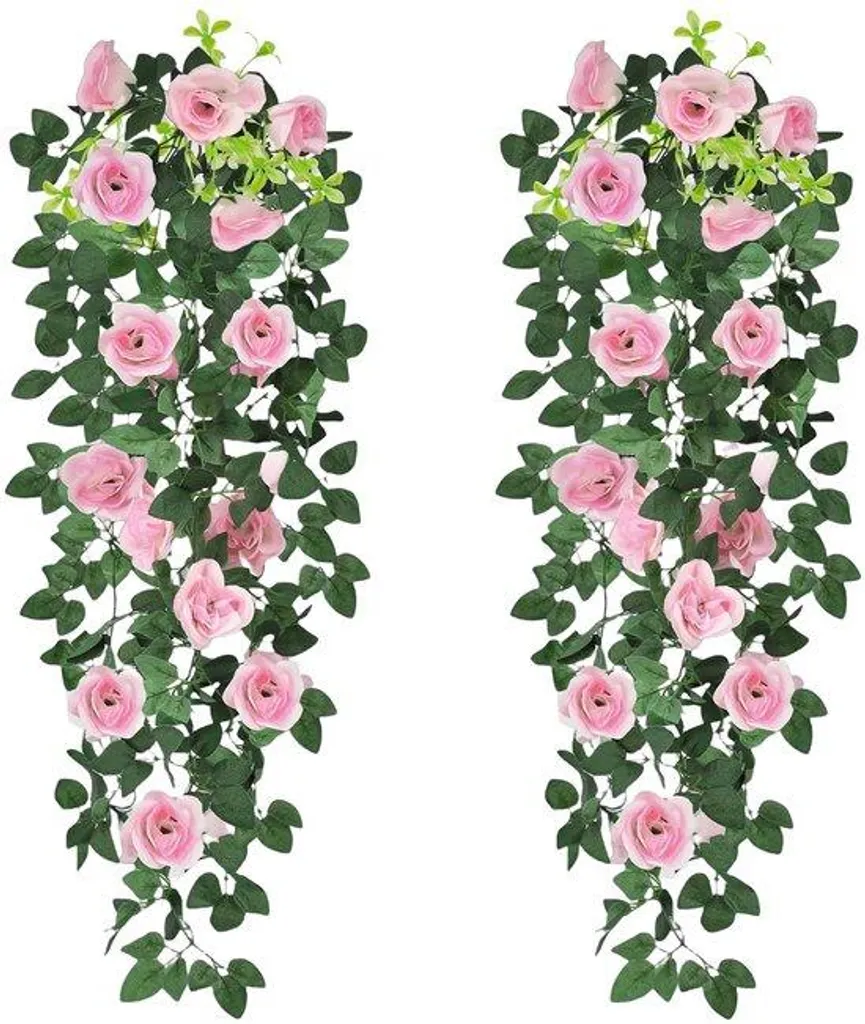 Décoration florale rose 90 cm pour salle de bain : plante artificielle