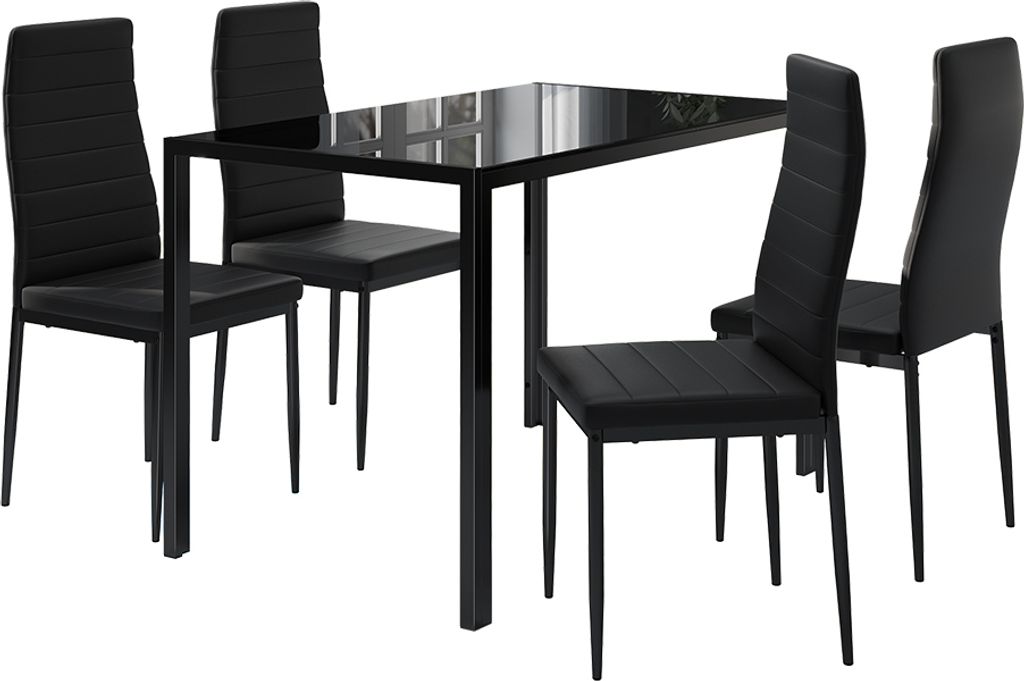 Jídelní stůl sestava Vicco Grand Černá 120 x 75 cm Sada 4 Obrázek produktu 
