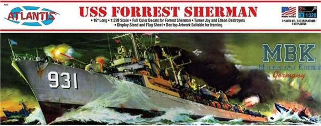Maquette Atlantis Models ALM352 USS Forrest Sherman Destroyer 1/320
