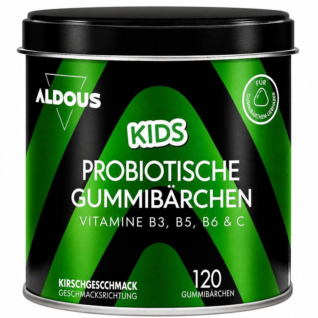 Probiotika Kinder Gummies - 120 Gummies mit Natürlichem Kirschgeschmack - Darmflora, Blähungen und Völlegefühl - Bifidobacterium, Lactobacillus