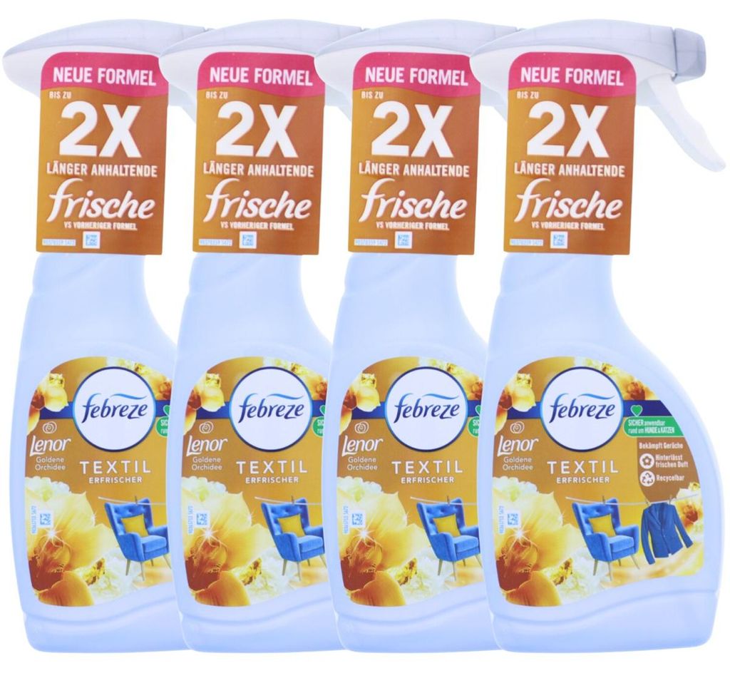 4 x Febreze Textilerfrischer je 500ml Lenor Goldene Orchidee