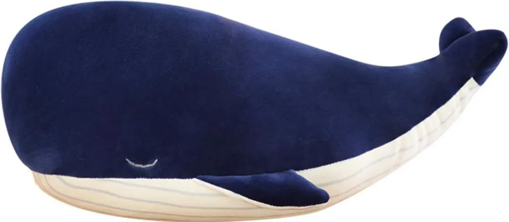 Grand Doudou Baleine de 45cm - Jouet Premier Âge Souple et Moelleux