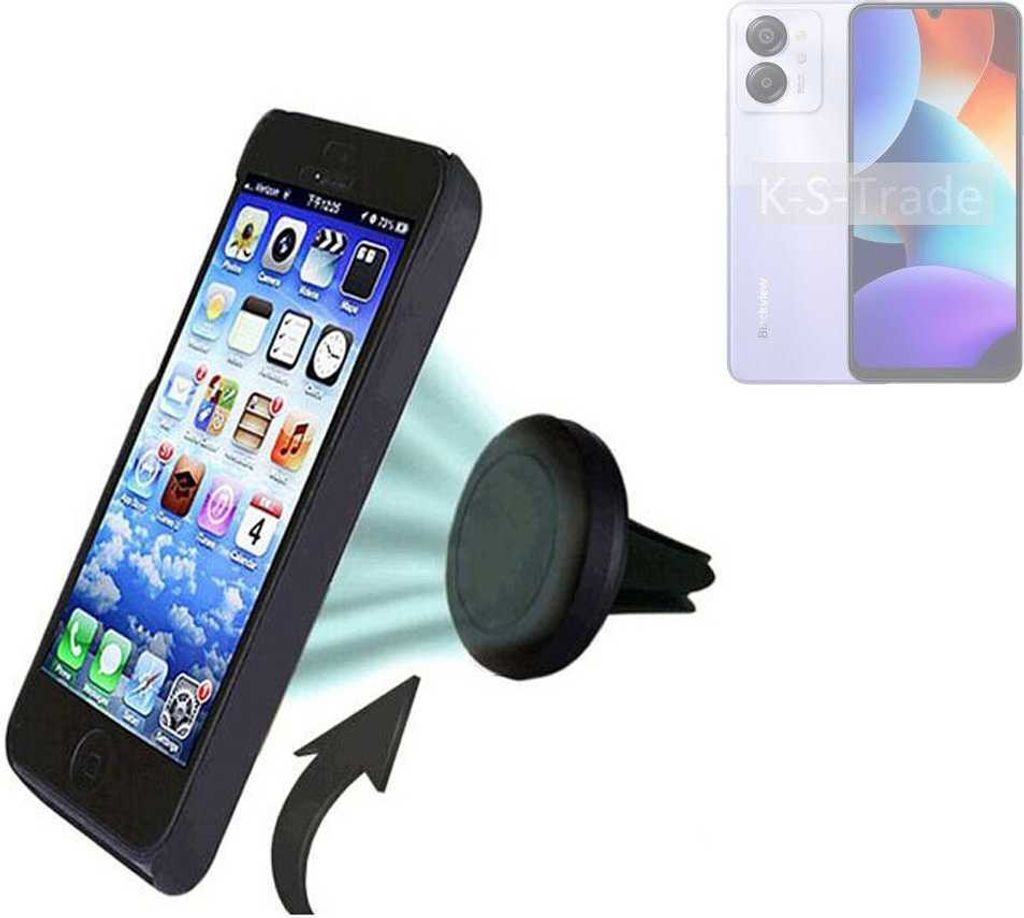 K-S-Trade Kompatibel mit Blackview Color 8 Auto Handy Halterung KFZ Halter Lüftungsgitterhalterung Air Vent mount Smartphone Halter