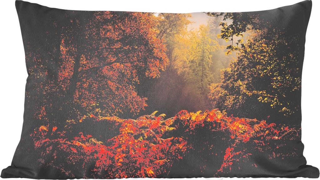 MuchoWow Zierkissen Sofakissen Wohnzimmer Dekokissen 50x30 cm Nebel im New Forest National Park in England - Wohnzimmerdekoration - Polster mit P...